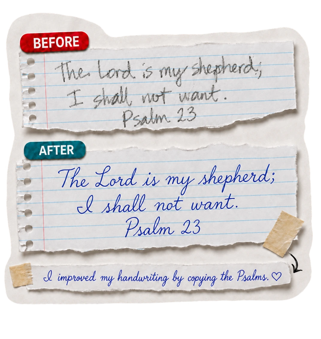 Cursive Handwriting with the Psalms
